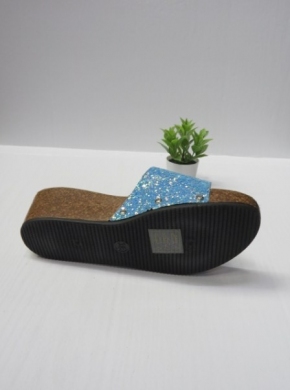 Klapki damskie na koturnie (36-41) 20066 BLUE