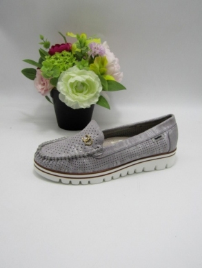 Mokasyny damskie na płaskim (36-41) AXHX-52 GREY/SILVER