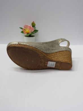 Sandały damskie na koturnie (36-41) 7AA227 GOLD