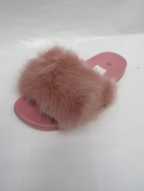 Klapki damskie z futerkiem (36-41) LS216 PINK