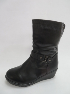 Kozaki damskie ocieplane na koturnie (36-41) 651 BLACK