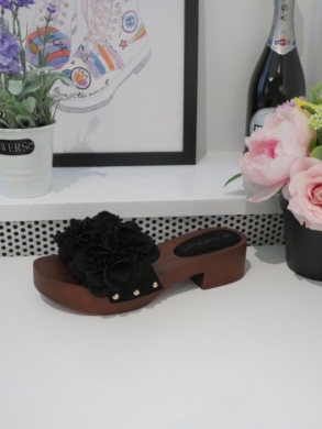 Klapki damskie na obcasie (36-41) LS177 BLACK