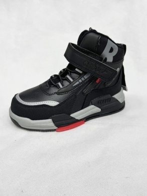 Buty sportowe chłopięce ocieplane (26-31) P812-1 BLACK/RED