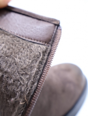 Botki damskie ocieplane na obcasie (36-41) A-917 BROWN