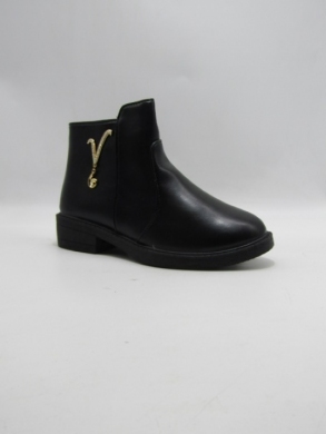 Botki damskie ocieplane na płaskim (36-41) 8216-1 BLACK