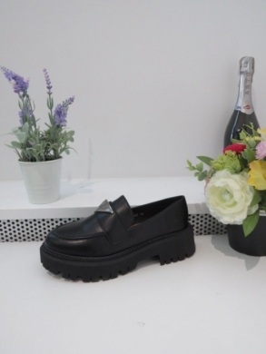 Mokasyny damskie na koturnie (36-41) H8-323 BLACK