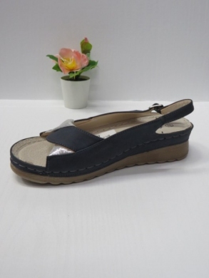 Sandały damskie na koturnie (36-41) 7AA231 NAVY/SILVER