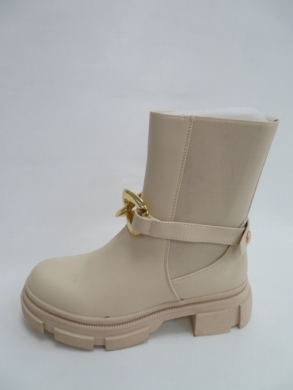 Botki damskie jesienne na płaskim (36-41) 9003 BEIGE