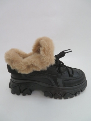 Sneakersy damskie ocieplane niskie (36-41) 217 BLACK