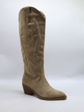 Kozaki damskie na obcasie (36-41) 7688A-1 KHAKI