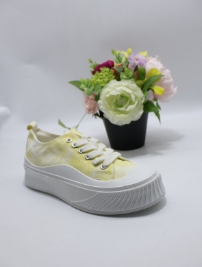 Trampki damskie na płaskim (36-41) LA190 YELLOW