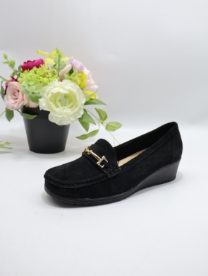 Mokasyny damskie na koturnie (36-41) JD111-1 BLACK