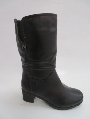 Kozaki damskie ocieplane na obcasie (39-43) D881-20 BLACK