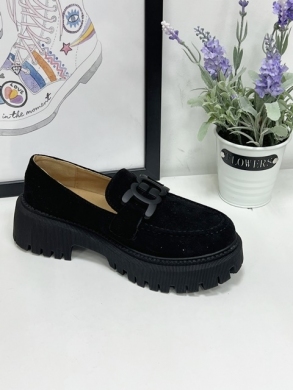 Mokasyny damskie na płaskim (36-41) H8-257 BLACK