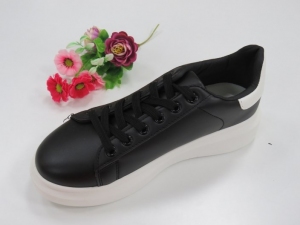 Buty sportowe damskie na płaskim (37-42) W-17 BLACK/WHITE