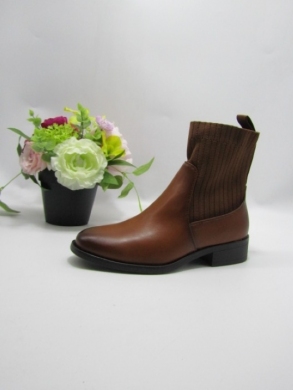 Botki damskie na płaskim (36-41) 1351 BROWN