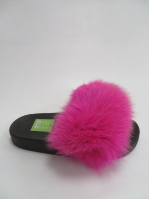 Klapki damskie z futerkiem (36-41) W2018 FUCHSIA