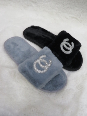 Kapcie damskie ocieplane (36-41) 23-1 BL/WH/BR