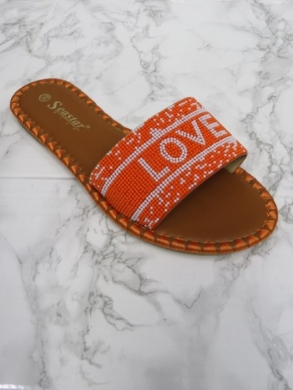 Klapki damskie na płaskim (36-41) CK271 ORANGE