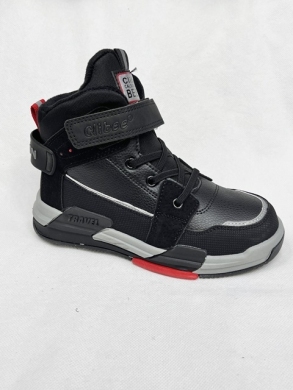 Buty sportowe chłopięce ocieplane (32-37) P814 BLACK/RED