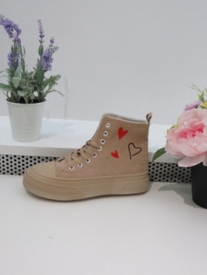 Trampki damskie na płaskim (36-41) PC193 KHAKI