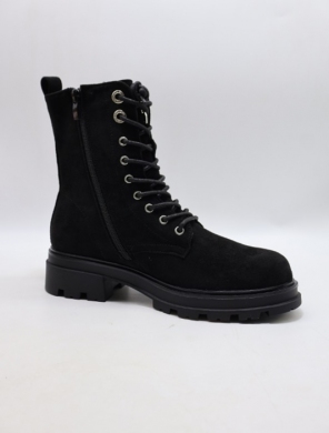Botki damskie ocieplane na płaskim (36-41) 5182-9A BLACK