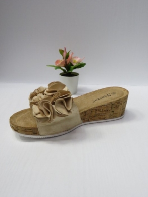 Klapki damskie na koturnie (36-41) CK255 BEIGE
