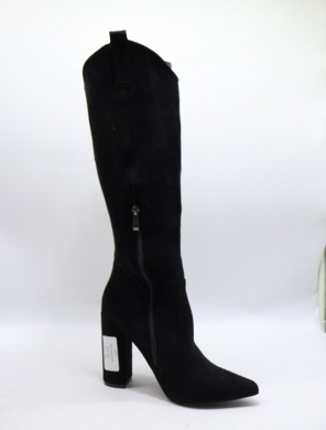 Kozaki damskie na obcasie (36-41) 7431-18 BLACK