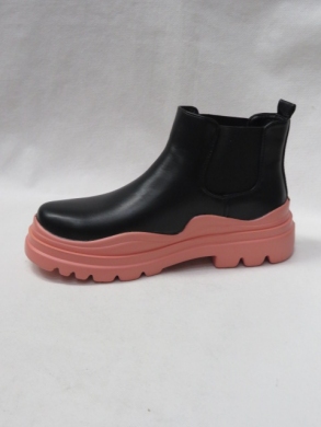 Botki damskie na płaskim (36-41) 2115-2 BLACK/RED