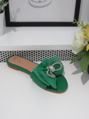 Klapki damskie na płaskim (36-41) 5066 GREEN