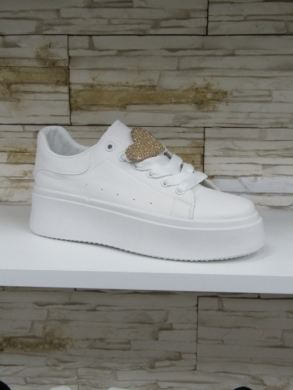 Buty sportowe damskie na koturnie (36-41) LY097 WHITE