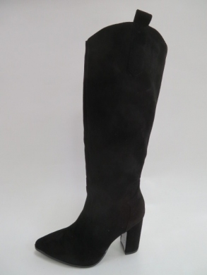 Kozaki damskie jesienne na obcasie (36-41) 9327-1A BLACK