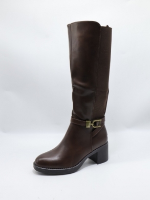 Kozaki damskie ocieplane na obcasie (36-41) 3016 BROWN