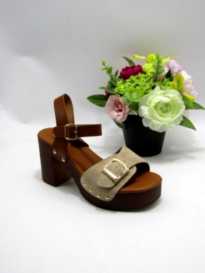 Sandały damskie na obcasie (36-41) 3801 BEIGE