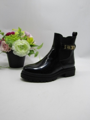 Botki damskie ocieplane na płaskim (36-41) SA252-1 BLACK