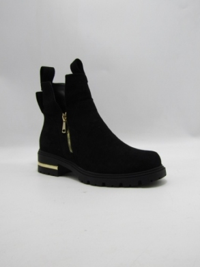 Botki damskie ocieplane na płaskim (36-41) H2412A BLACK
