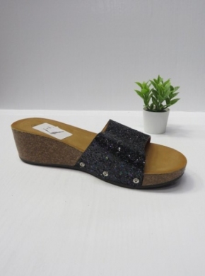Klapki damskie na koturnie (36-41) 20066 BLACK