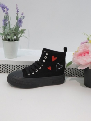 Trampki damskie na płaskim (36-41) PC193 BLACK