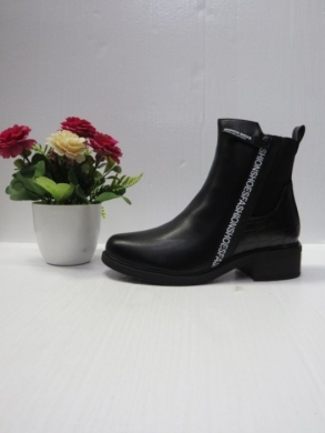 Botki damskie ocieplane na płaskim (36-41) 50205-1 BLACK
