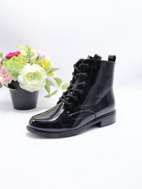 Botki damskie ocieplane na płaskim (36-41) SA3151-20 BLACK
