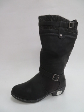 Kozaki damskie ocieplane na obcasie (37-42) 1817-1 BLACK