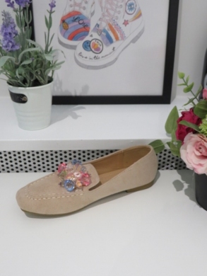 Mokasyny damskie na płaskim (36-41) 7901 BEIGE