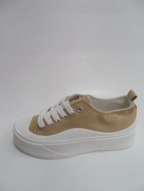 Trampki damskie na płaskim (36-41) LA189 KHAKI
