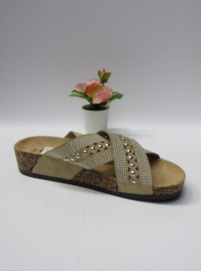 Klapki damskie na koturnie (36-41) FRS-66 BEIGE
