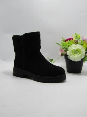 Botki damskie ocieplane na płaskim (36-41) BM103 BLACK