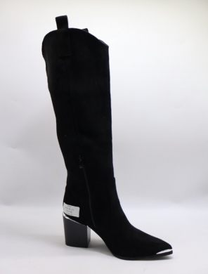 Kozaki damskie ocieplane na obcasie (36-41) 9578-1 BLACK