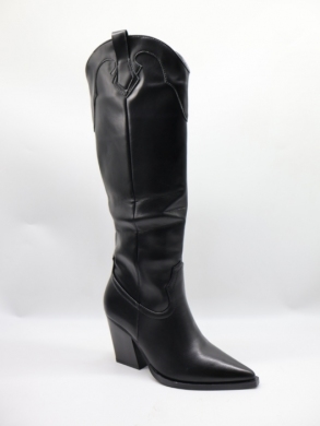 Kozaki damskie ocieplane na obcasie (36-41) 7600 BLACKPU