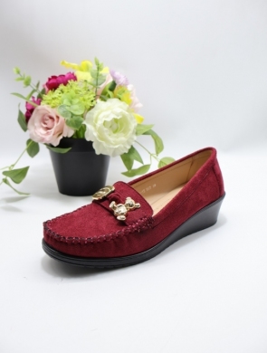 Mokasyny damskie na koturnie (36-41) Q-15 RED