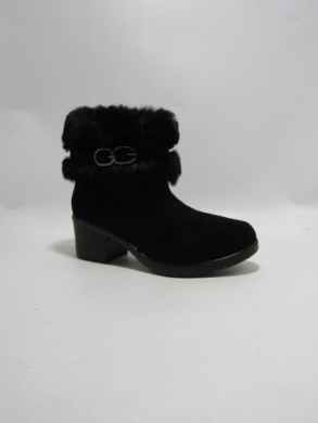 Botki damskie ocieplane na obcasie (36-43) 7601-1 BLK