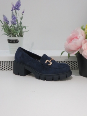 Mokasyny damskie na koturnie (36-41) 68219 NAVY